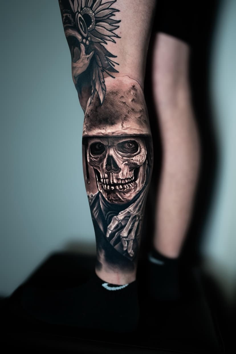 Aztekischer Totenkopf — Arm Tattoo Idee von Vali bei Electric07